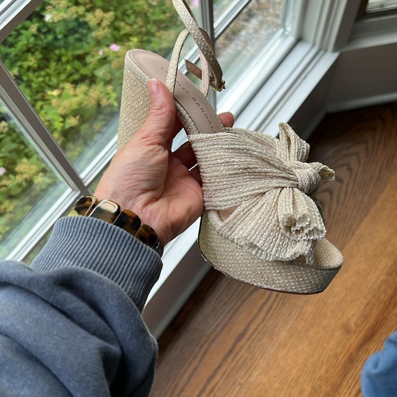 Loeffler Randall Gold Heels with Bow - Picture 4 of 9